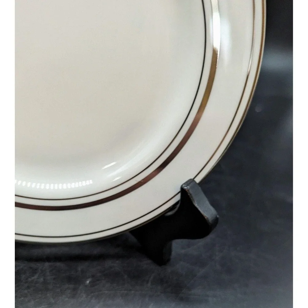 Set Of 4 Lenox Kate Spade Library Lane Platinum Bread Butter  Plate 6.25